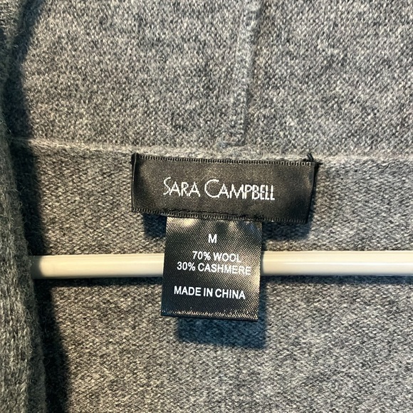 Cashmere and wool Gray Open Front Cardigan medium - Picture 2 of 8